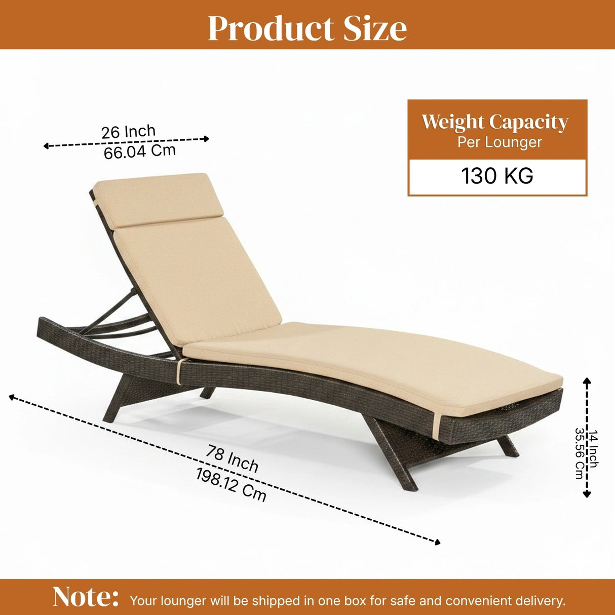 All-Weather Rattan Wicker Outdoor Chaise Lounge Chair Set of 2