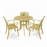 Outdoor 4-Piece Cast Aluminum Patio Bistro Set (Beige)