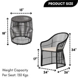 3-Piece Outdoor Rattan Wicker Patio Set