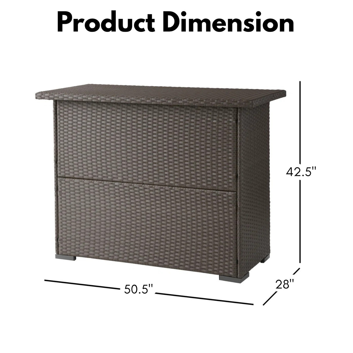 Outdoor Rattan Wicker Bar Table With Storage Selves