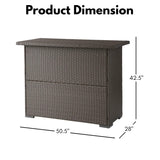 Outdoor Rattan Wicker Bar Table With Storage Selves