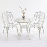 Outdoor 3-Piece Cast Aluminum Bistro Set (White)