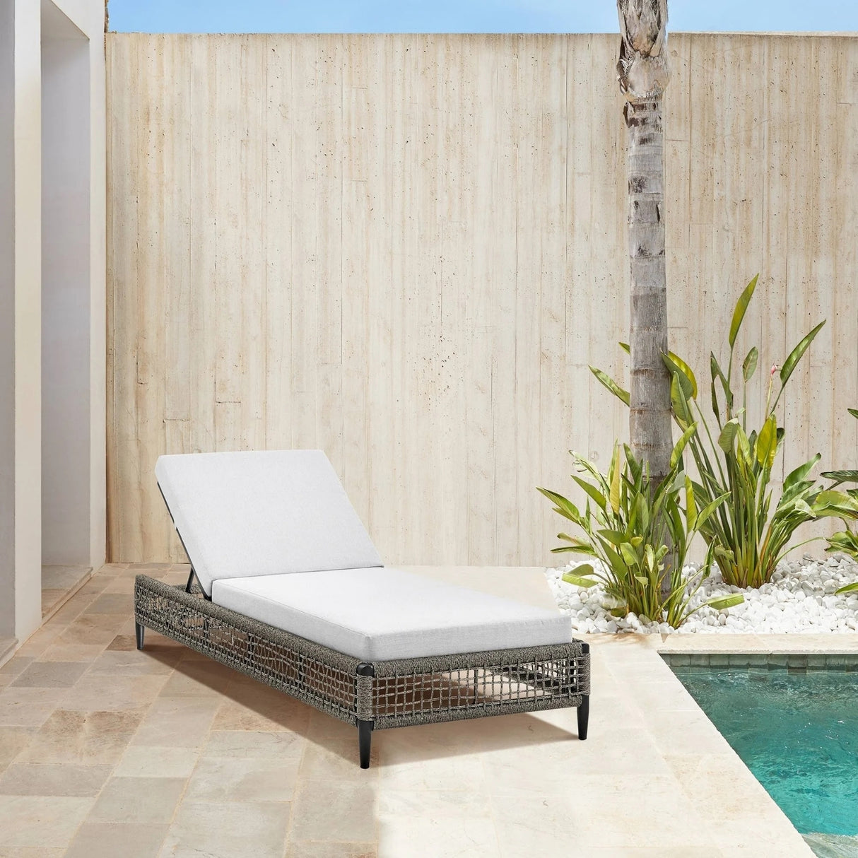 Outdoor All-Weather Rope Lounger with Cushions