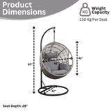 Netted Rope Swing Chair (Grey)
