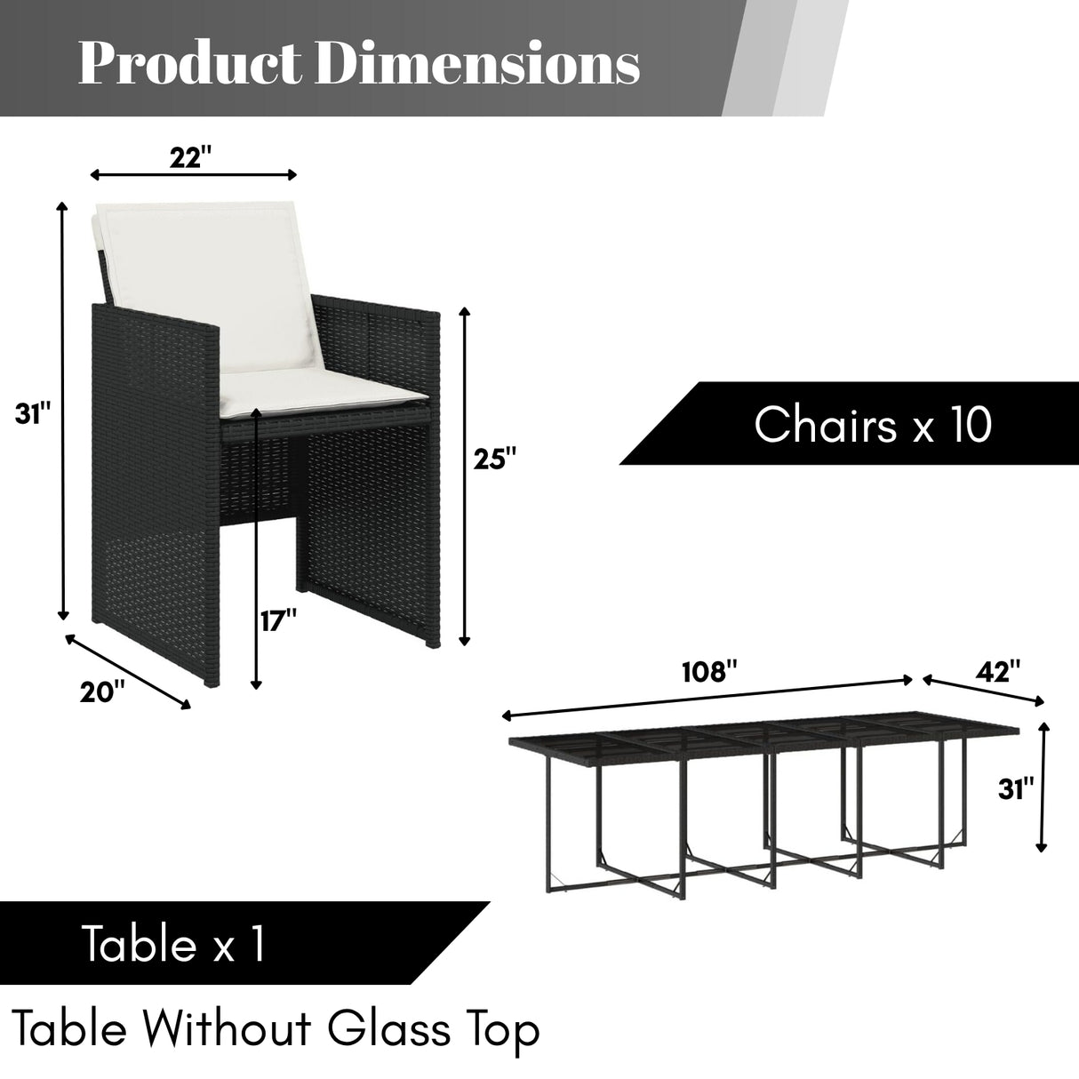 All Weather Wicker Patio Dinning Table Set