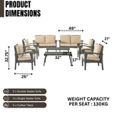 Dark Brown 8 Seater Outdoor Wicker Conversation Set