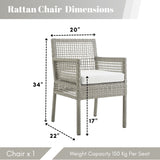 1-Piece Outdoor Rattan Wicker Patio Dining Chair