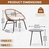 Outdoor Wicker 3-Piece Patio Set (Beige & White)