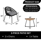 3 Piece Garden Outdoor Rope Patio Set