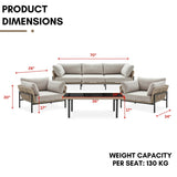 Outdoor 4-Piece Rope Conversation Sofa Set