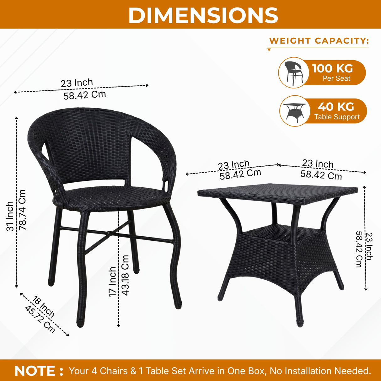 Outdoor Rattan Wicker 5-Piece Patio Furniture Set (Black)