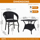 Outdoor Rattan Wicker 5-Piece Patio Furniture Set (Black)