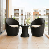 Outdoor Rattan Wicker 3-Piece Conversation Set