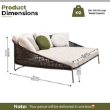 Outdoor Rope Patio Furniture Daybed (Brown and Cream)