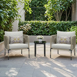 3 Piece Garden Outdoor Rope Patio Set