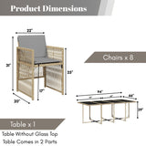 Outdoor Rattan Wicker Dinning Set 9-Piece