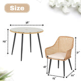 5-Piece Outdoor Patio Dining Set with Rattan Chairs & Glass Top Table