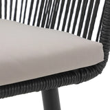 2-Piece Outdoor Rope Patio Dining Chairs