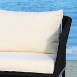 Outdoor Black Rope L-Shape All Weather Sectional Sofa Set