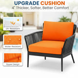 Outdoor 3 Piece All-Weather Rope Patio Set