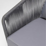 Outdoor Rope 5-Seater Patio Sofa Set with Glass Top Table (Grey)