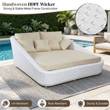 Patio Rattan & Wicker Double Conversation Daybed