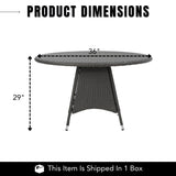 Outdoor Rattan Wicker Round Patio Table (Black)