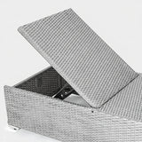 Outdoor All-Weather Rattan Wicker Lounger (Silver Grey & Grey)