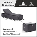Outdoor Wicker Lounge Chairs Set of 2