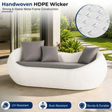 Outdoor Wicker 2 Seater Patio Garden Daybed
