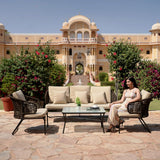 Outdoor 5 Seater Rope Conversation Sofa Set