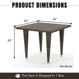 Outdoor Wicker Patio Counter Height Table (Dark Brown)