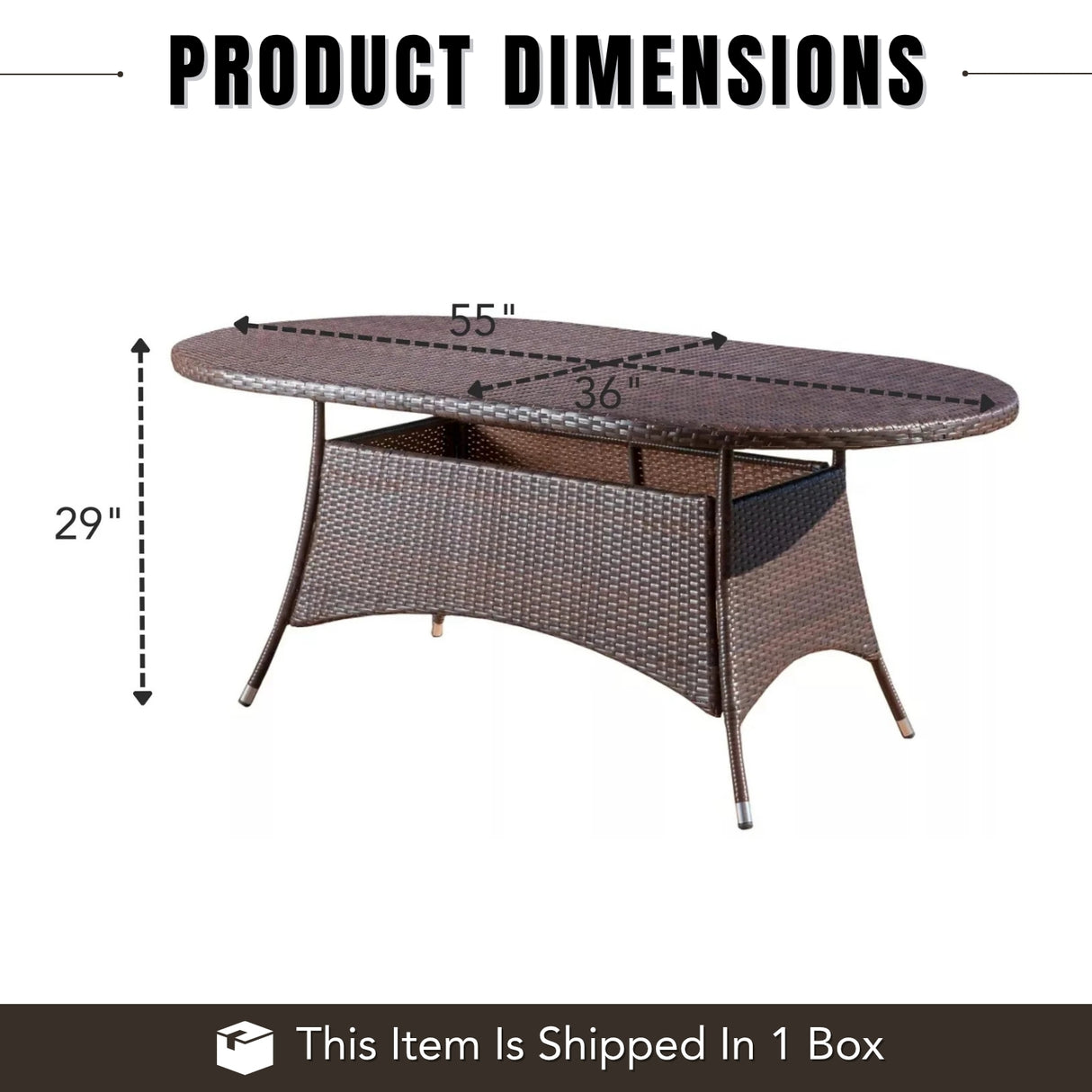 Outdoor All-Weather Rattan Wicker Round Coffee Table (Dark Brown)