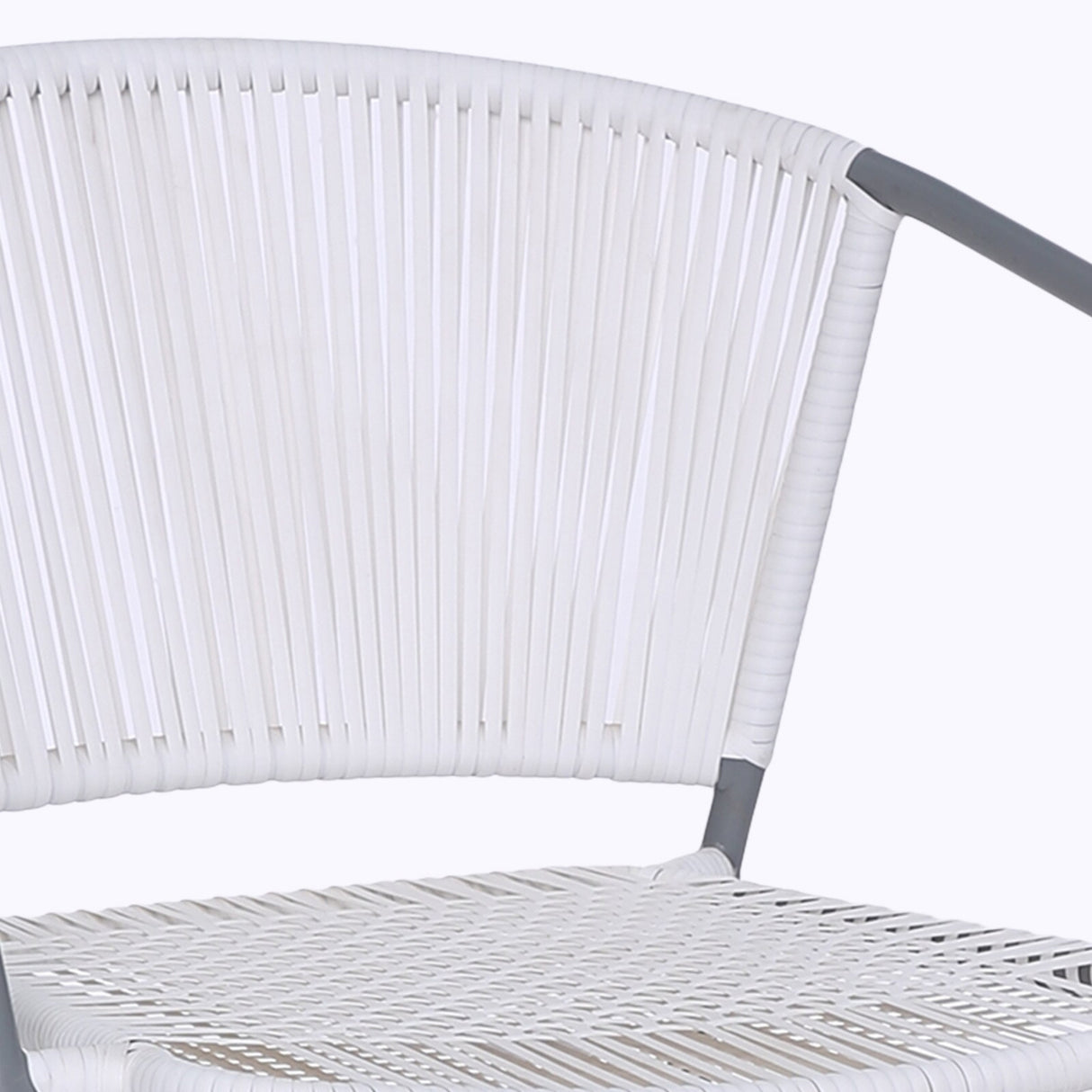 3-Piece Outdoor White Rope Patio Set