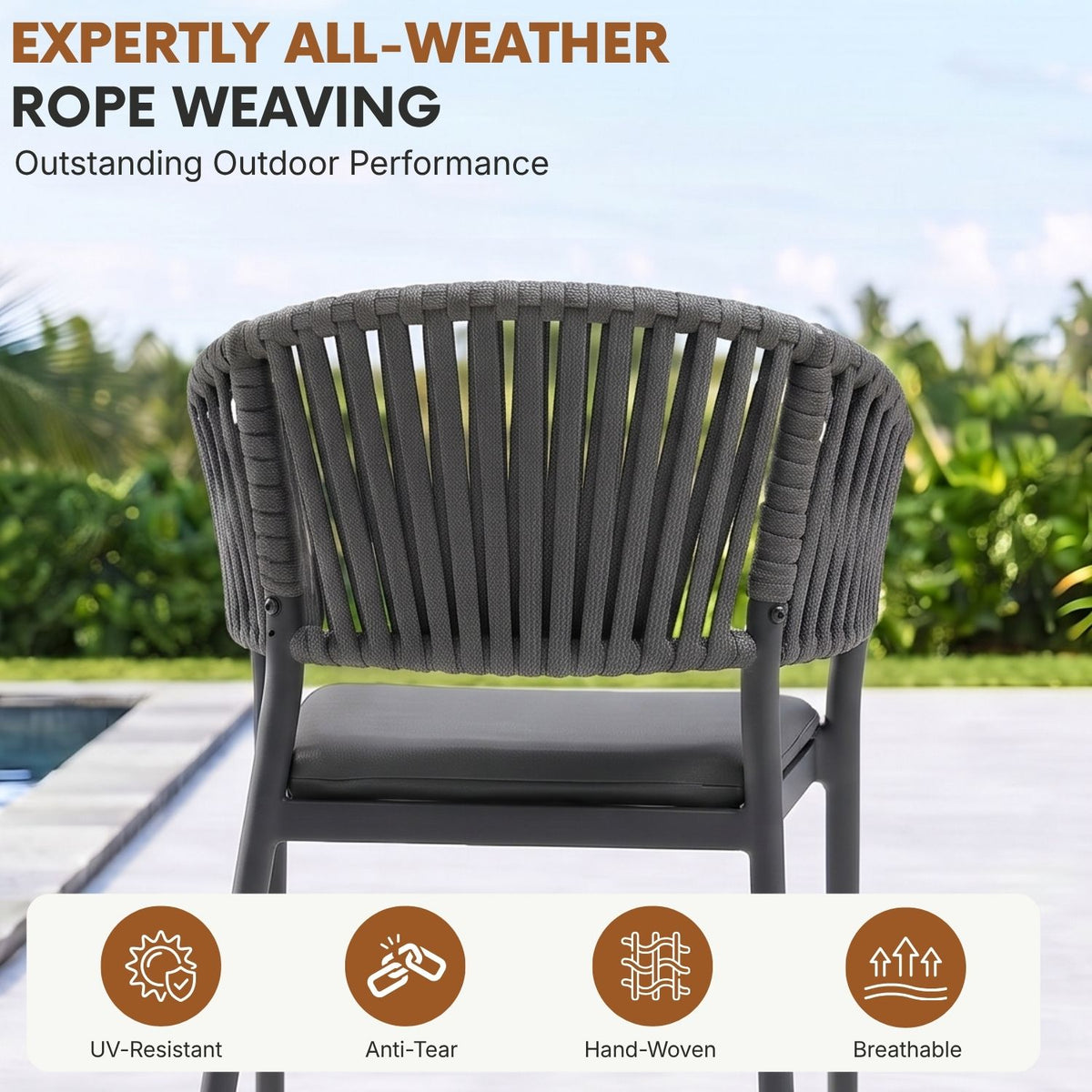 All Weather Resistant 7-Piece Outdoor Dining Set (Grey)