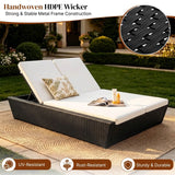 Outdoor Wicker Patio Double Seater Recliner Daybed