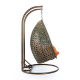 Double Seater Hanging Swing Chair (Dark Brown/Orange)