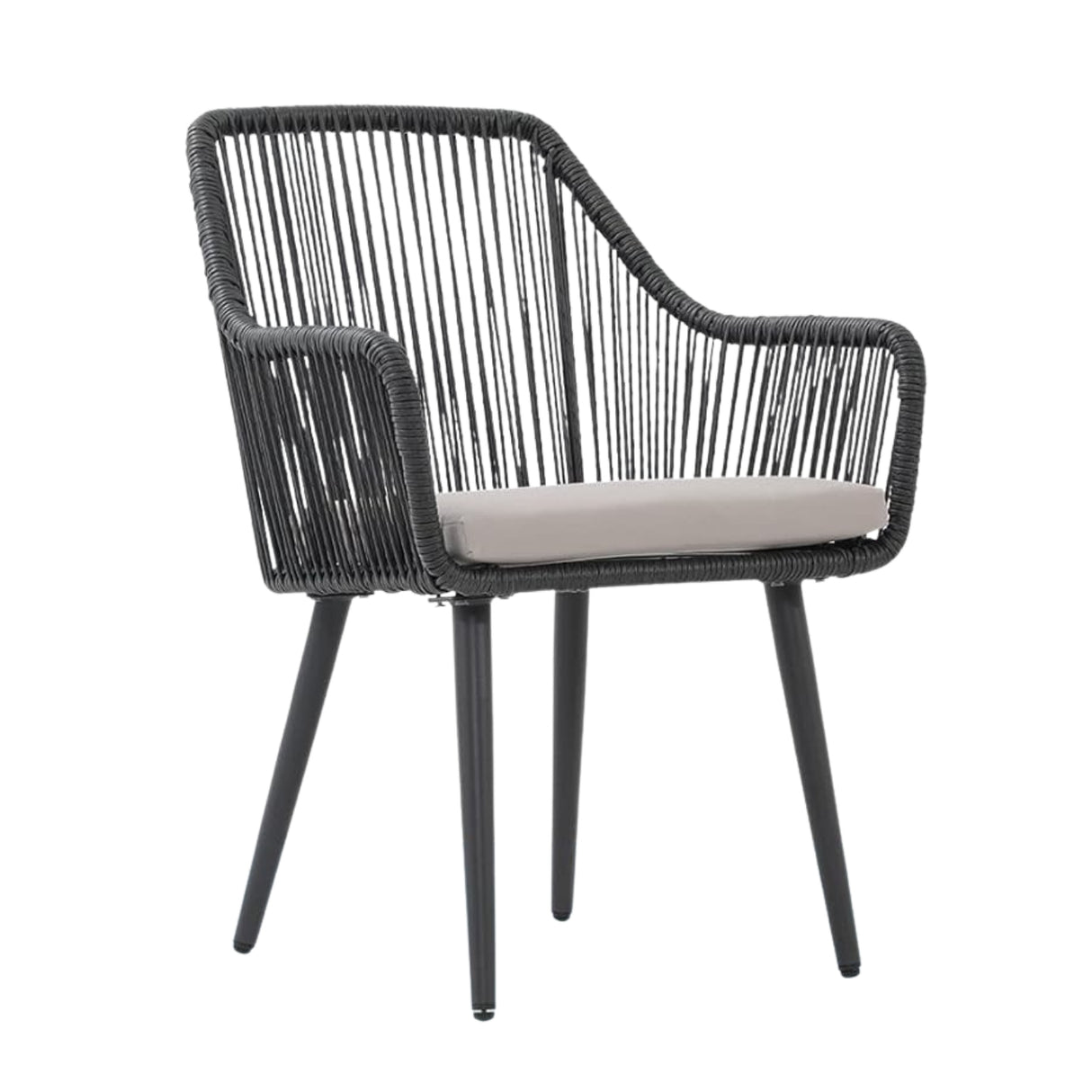 5-Piece Outdoor Rope Patio Dining Set With Glass Top Table