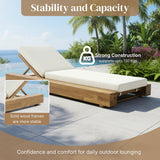 Premium Outdoor Teak Wooden Lounger Set with Cushions
