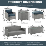 7 Piece Outdoor Wicker Conversation Furniture Set