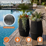 Outdoor Rope Planter Set of 2 (Black)