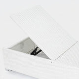 Outdoor All-Weather Rattan Wicker Lounger (White & Red)