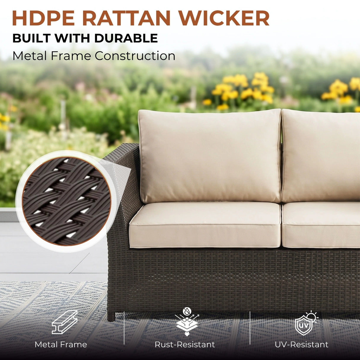 Outdoor Wicker 10 Seater Sectional Sofa Set