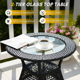 5-Piece Outdoor Rattan Wicker Patio Bistro Set