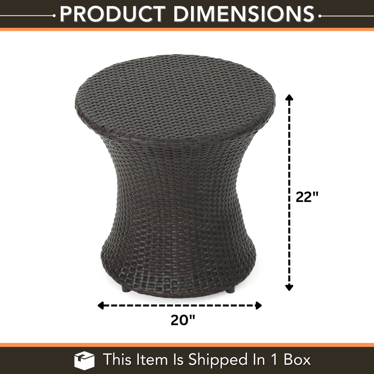 Outdoor Wicker Round Patio End Table