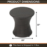 Outdoor Wicker Round Patio End Table
