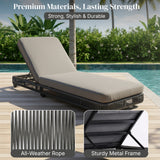 Outdoor Rope Lounger Set of 2 with Adjustable Backrest (Grey)