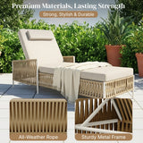 Outdoor Rope Lounger Set of 2 (Beige & Cream)