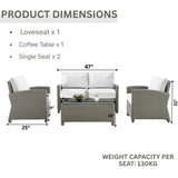 4 Pieces Patio Furniture Set, Outdoor Sectional Sofa