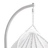 Double Seater Rattan & Wicker Swing (White & Grey)